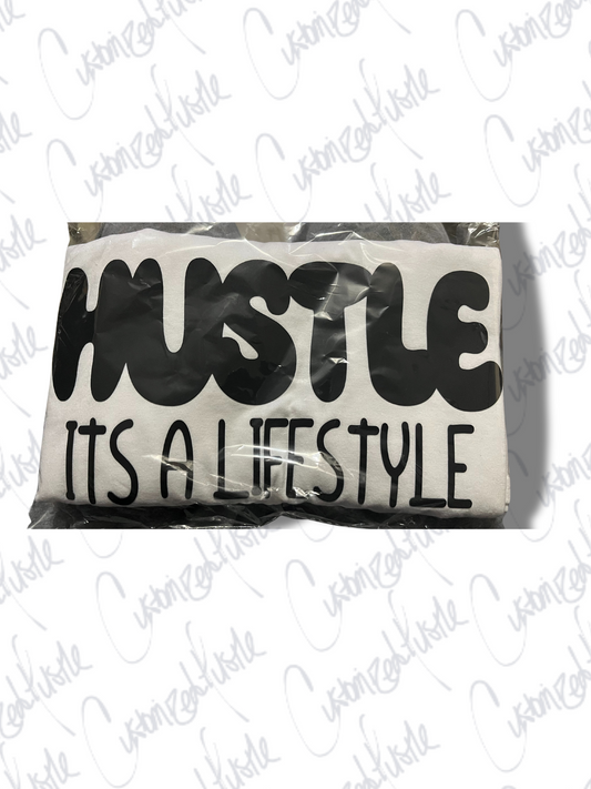 BLACK ON WHITE SILICONE HUSTLE TEE