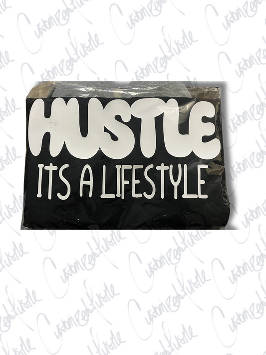 WHITE ON BLACK SILICONE HUSTLE TEE